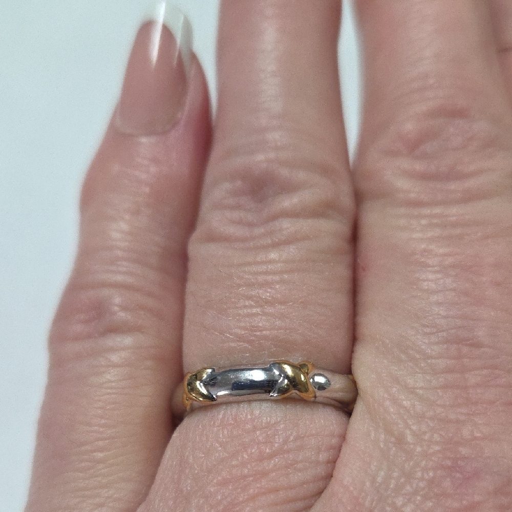 Elegant Cross Two-Tone‎ Ring